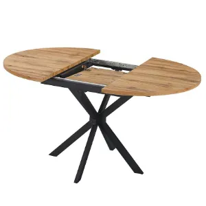 Obrazek Stół rozkładany Flint 100-135x100 naturalny/czarny