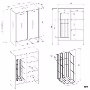 Obrazek Kosz na pranie Dalia 1K 1D biały