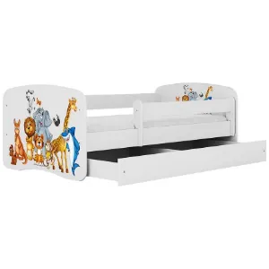 Obrazek Łóżko dziecięce Babydreams+SZ+M biały 70x140 zwierzęta