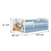 Obrazek Łóżko dziecięce Babydreams+SZ+M niebieski 70x140 zwierzęta