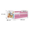 Obrazek Łóżko dziecięce Babydreams+SZ+M różowy 70x140 zwierzęta