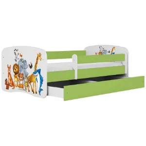 Obrazek Łóżko dziecięce Babydreams+SZ+M zielony 70x140 zwierzęta