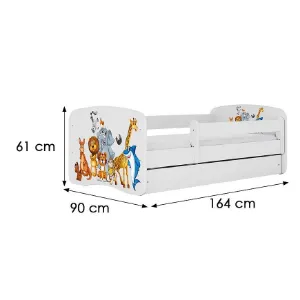 Obrazek Łóżko dziecięce Babydreams+SZ+M biały 80x160 zwierzęta
