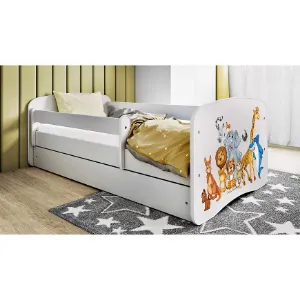 Obrazek Łóżko dziecięce Babydreams+SZ+M biały 80x160 zwierzęta