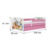 Obrazek Łóżko dziecięce Babydreams+SZ+M różowy 80x160 zwierzęta