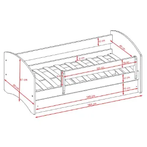 Obrazek Łóżko dziecięce Babydreams+SZ+M niebieski 80x180 zwierzęta