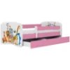 Obrazek Łóżko dziecięce Babydreams+SZ+M różowy 80x180 zwierzęta