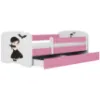Obrazek Łóżko dziecięce Babydreams+SZ+M różowy 80x160 Wednesday
