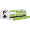 Obrazek Łóżko dziecięce Babydreams+SZ+M zielony 80x160 Wednesday