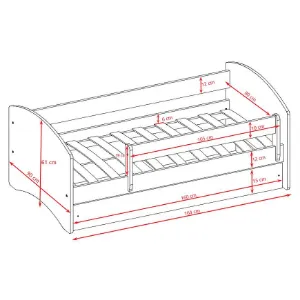 Obrazek Łóżko dziecięce Babydreams+SZ+M zielony 80x160 Wednesday