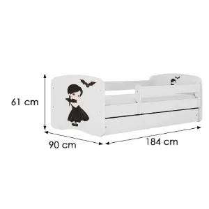Obrazek Łóżko dziecięce Babydreams+SZ+M biały 80x180 Wednesday