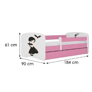 Obrazek Łóżko dziecięce Babydreams+SZ+M różowy 80x180 Wednesday
