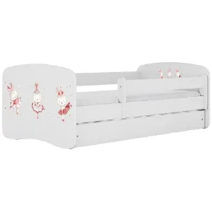 Obrazek Łóżko dziecięce Babydreams+SZ+M biały 70x140 tańczące króliczki