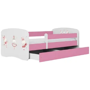 Obrazek Łóżko dziecięce Babydreams+SZ+M różowy 70x140 tańczące króliczki