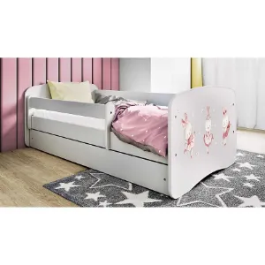 Obrazek Łóżko dziecięce Babydreams+SZ+M biały 80x160 tańczące króliczki