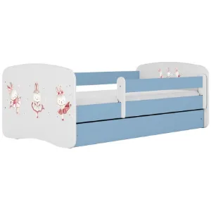 Obrazek Łóżko dziecięce Babydreams+SZ+M niebieski 80x160 tańczące króliczki