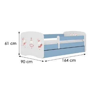 Obrazek Łóżko dziecięce Babydreams+SZ+M niebieski 80x160 tańczące króliczki