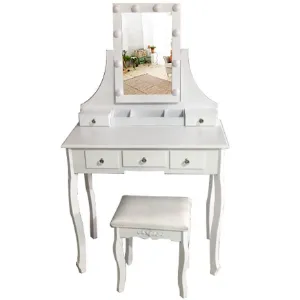 Obrazek Toaletka z taboretem Sylvia 9511 biała