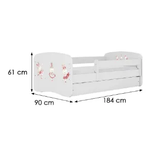 Obrazek Łóżko dziecięce Babydreams+SZ+M biały 80x180 tańczące króliczki