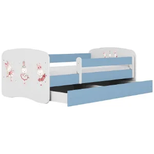 Obrazek Łóżko dziecięce Babydreams+SZ+M niebieski 80x180 tańczące króliczki