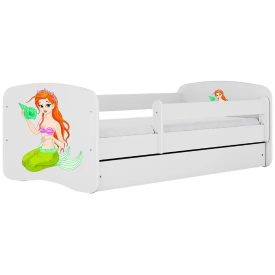Obrazek Łóżko dziecięce Babydreams+SZ+M biały 70x140 syrenka