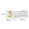 Obrazek Łóżko dziecięce Babydreams+SZ+M biały 70x140 syrenka