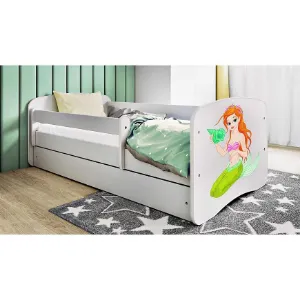Obrazek Łóżko dziecięce Babydreams+SZ+M biały 70x140 syrenka
