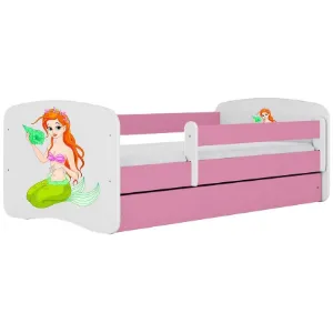 Obrazek Łóżko dziecięce Babydreams+SZ+M różowy 70x140 syrenka