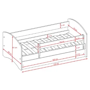 Obrazek Łóżko dziecięce Babydreams+SZ+M różowy 70x140 syrenka