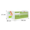 Obrazek Łóżko dziecięce Babydreams+SZ+M zielony 70x140 syrenka