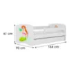 Obrazek Łóżko dziecięce Babydreams+SZ+M biały 80x160 syrenka
