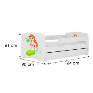 Obrazek Łóżko dziecięce Babydreams+SZ+M biały 80x160 syrenka