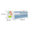 Obrazek Łóżko dziecięce Babydreams+SZ+M niebieski 80x160 syrenka