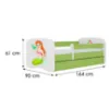 Obrazek Łóżko dziecięce Babydreams+SZ+M zielony 80x160 syrenka