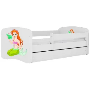 Obrazek Łóżko dziecięce Babydreams+SZ+M biały 80x180 syrenka