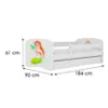 Obrazek Łóżko dziecięce Babydreams+SZ+M biały 80x180 syrenka
