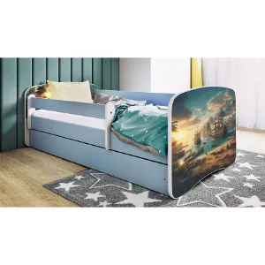 Obrazek Łóżko dziecięce Babydreams+SZ+M niebieski 70x140 statek