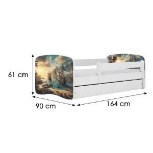 Obrazek Łóżko dziecięce Babydreams+SZ+M biały 80x160 statek