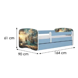 Obrazek Łóżko dziecięce Babydreams+SZ+M niebieski 80x160 statek