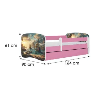 Obrazek Łóżko dziecięce Babydreams+SZ+M różowy 80x160 statek