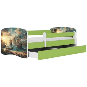 Obrazek Łóżko dziecięce Babydreams+SZ+M zielony 80x160 statek