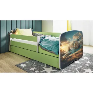 Obrazek Łóżko dziecięce Babydreams+SZ+M zielony 80x160 statek