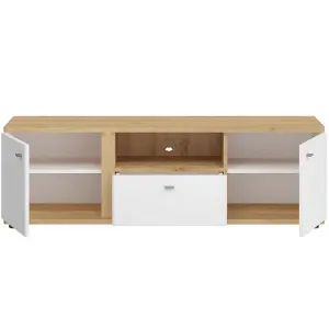 Obrazek Szafka RTV Avila 2D1S AILF01 biały/dąb artisan