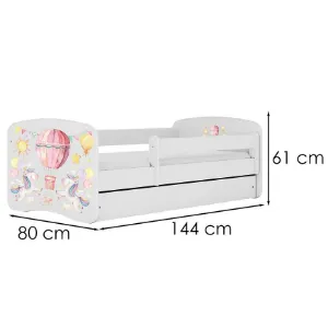 Obrazek Łóżko dziecięce Babydreams+SZ+M biały 70x140 balonik