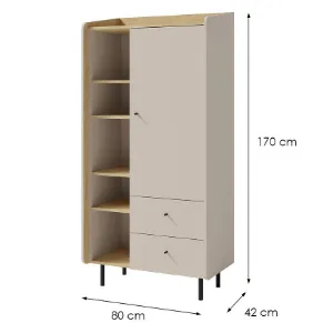 Obrazek Witryna Alessio AE5 2S1D Beż /Dąb