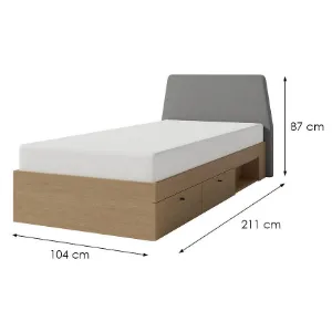 Obrazek Łóżko Alessio AE12  90 Dąb Baltic