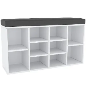 Obrazek Szafka na buty z siedziskiem biały/grafit 54.5X104X30 3