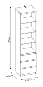 Obrazek Regał z szufladami Fribo 3S FRIR01 dąb ribbeck złoty