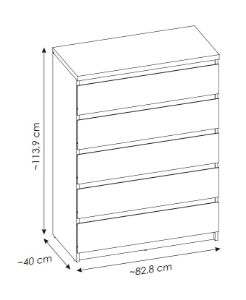 Obrazek Komoda z szufladami Fribo FRIK06 dąb ribbeck złoty