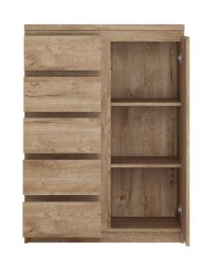 Obrazek Komoda jednodrzwiowa z szufladami Fribo FRIK01 dąb ribbeck złoty